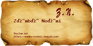 Zámbó Noémi névjegykártya